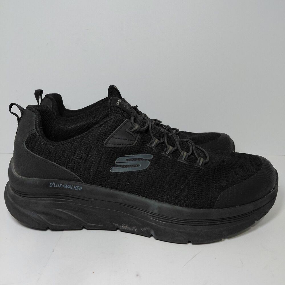 Skechers D'Lux Walker SR Luxir Slip On Athletic Shoes Black Men's Size 11.5